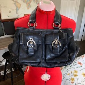 Coach purse black leather handbag